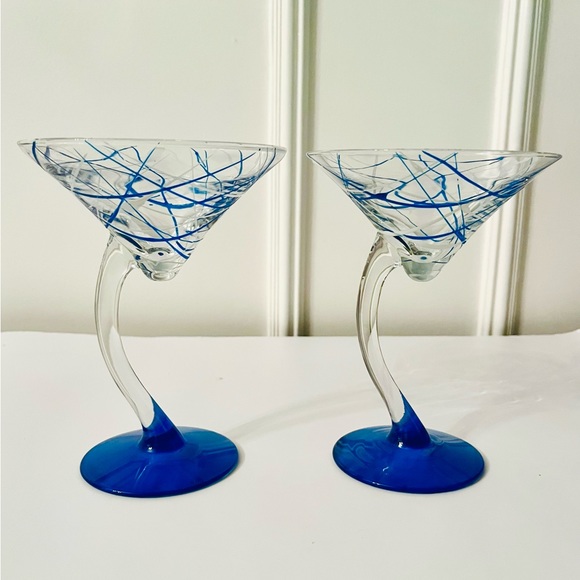 2 Swerve splatter paint martini glasses - Picture 1 of 4